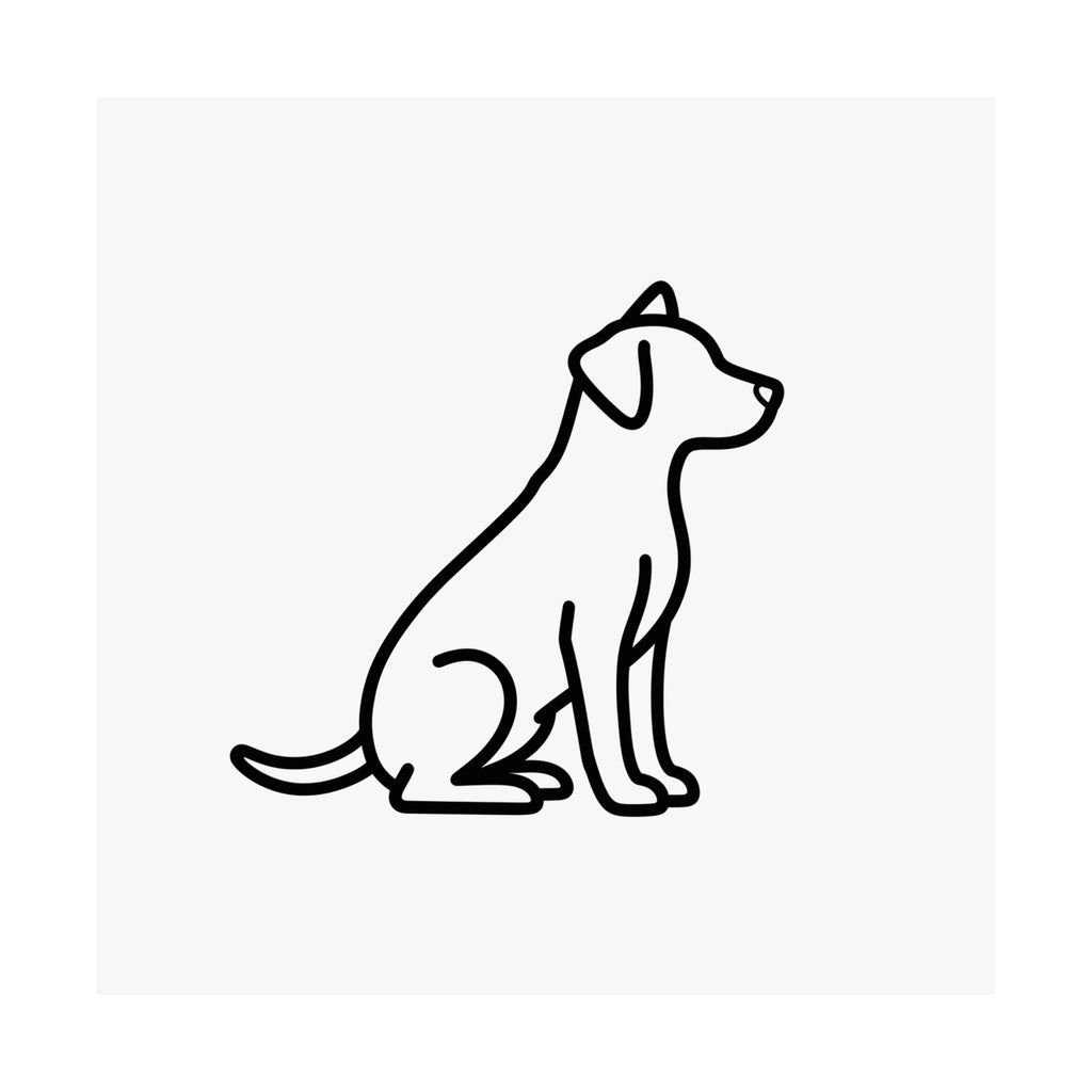 Dog Memorial Print - Minimal Line Art Poster
