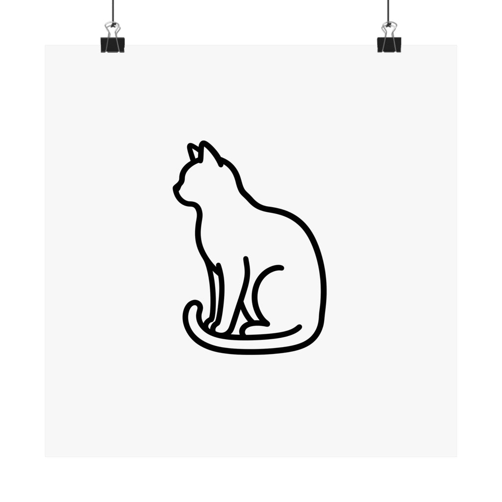 Cat Memorial Print - Minimal Line Art Poster
