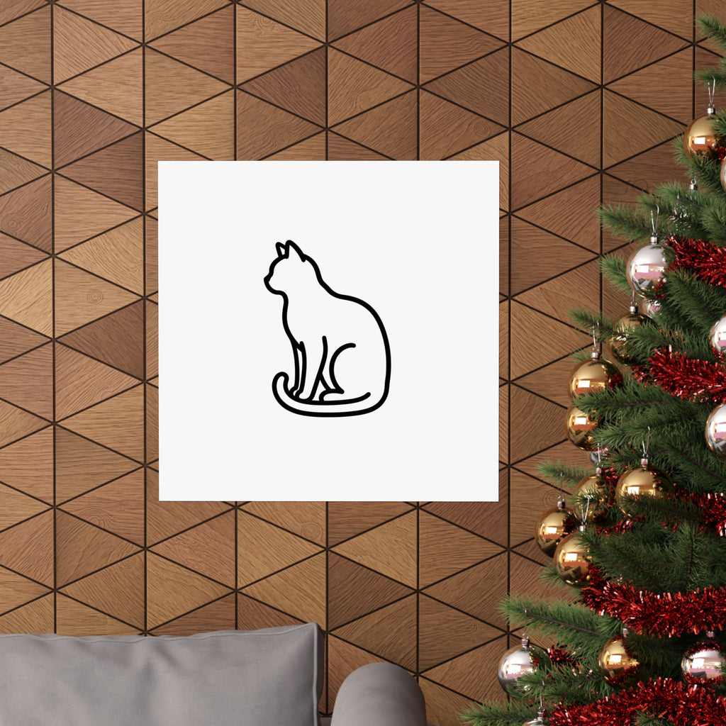 Cat Memorial Print - Minimal Line Art Poster