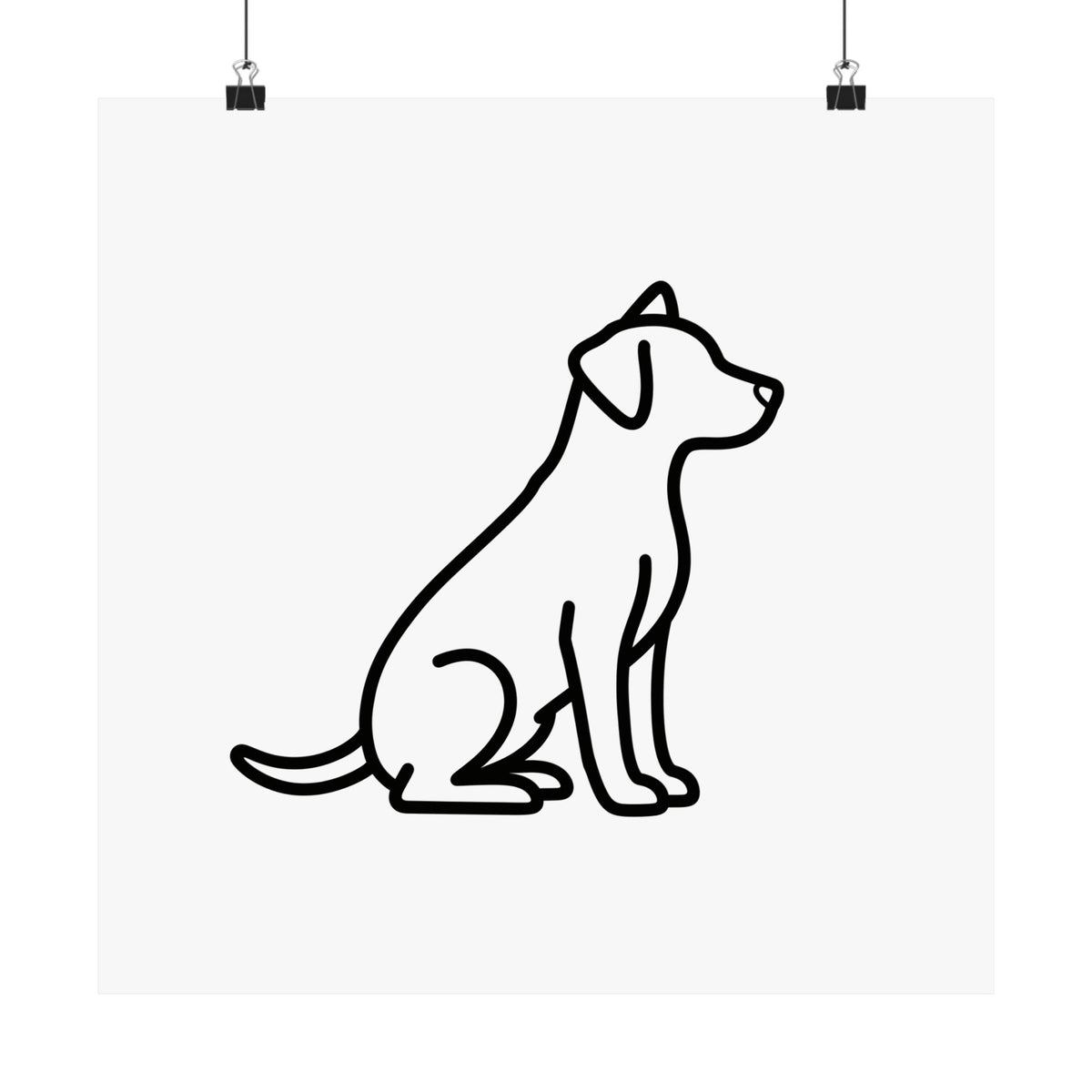 Dog Memorial Print - Minimal Line Art Poster