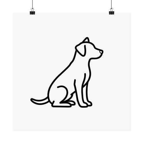 Dog Memorial Print - Minimal Line Art Poster