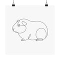 Guinea Pig Memorial Print - Minimal Line Art Poster