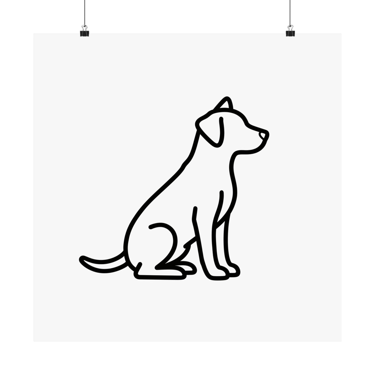 Dog Memorial Print - Minimal Line Art Poster