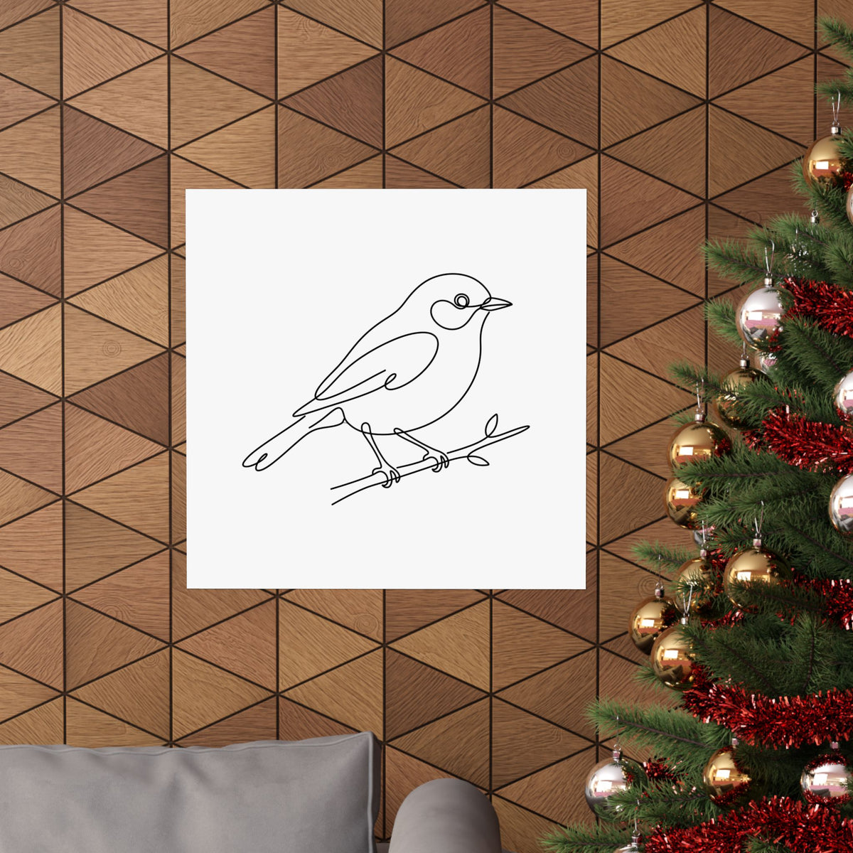 Bird Memorial Print - Minimal Line Art Poster