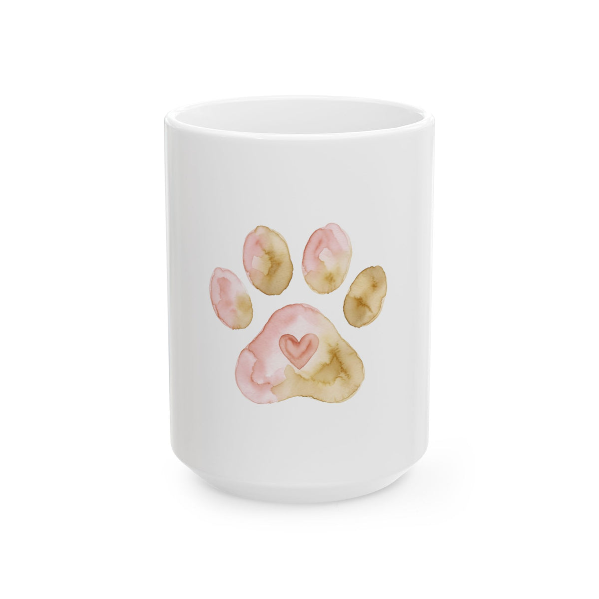 Pet Memorial Mug - Watercolor Paw Heart Ceramic Coffee Mug