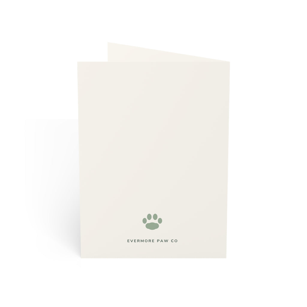 Pet sympathy card with a watercolor paw print and small heart, 'With Heartfelt Sympathy for the loss of your companion' - view 3