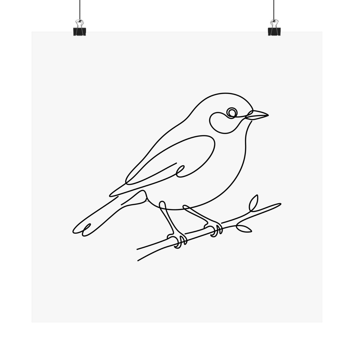 Bird Memorial Print - Minimal Line Art Poster