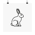 Rabbit Memorial Print - Minimal Line Art Poster