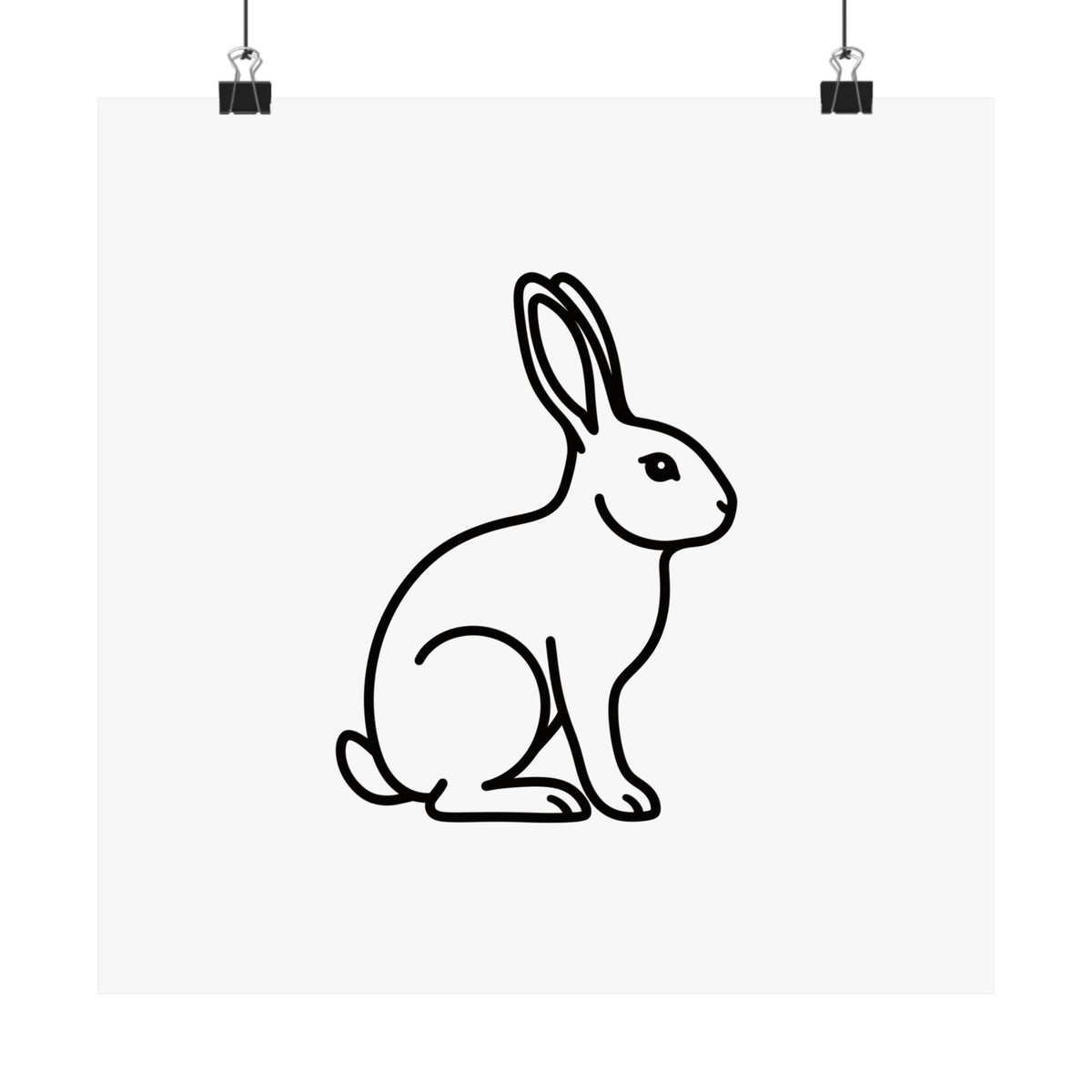 Rabbit Memorial Print - Minimal Line Art Poster
