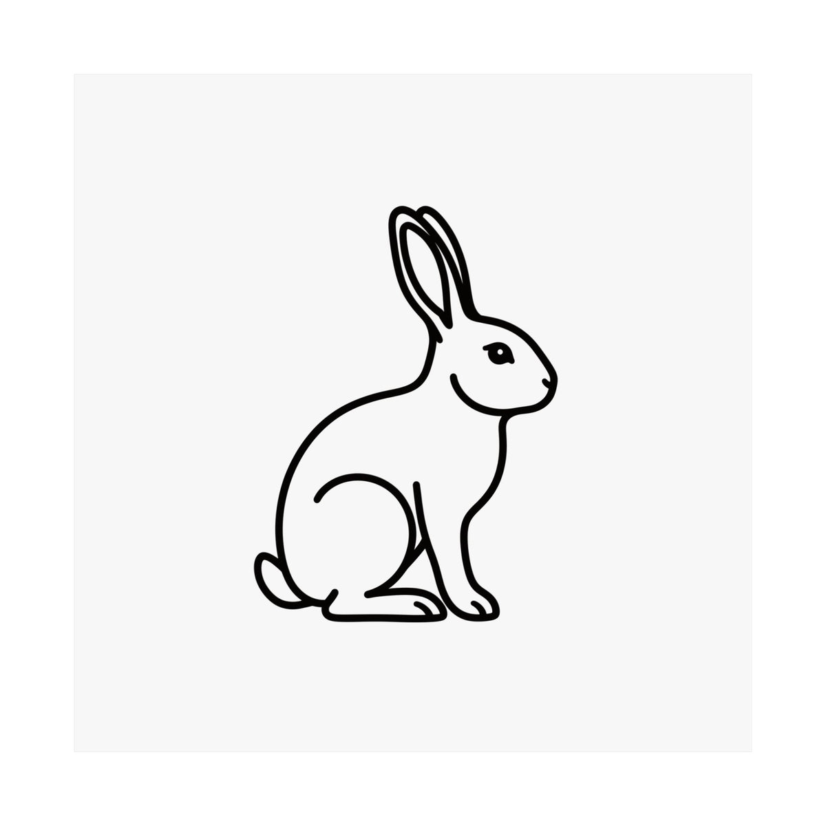 Rabbit Memorial Print - Minimal Line Art Poster