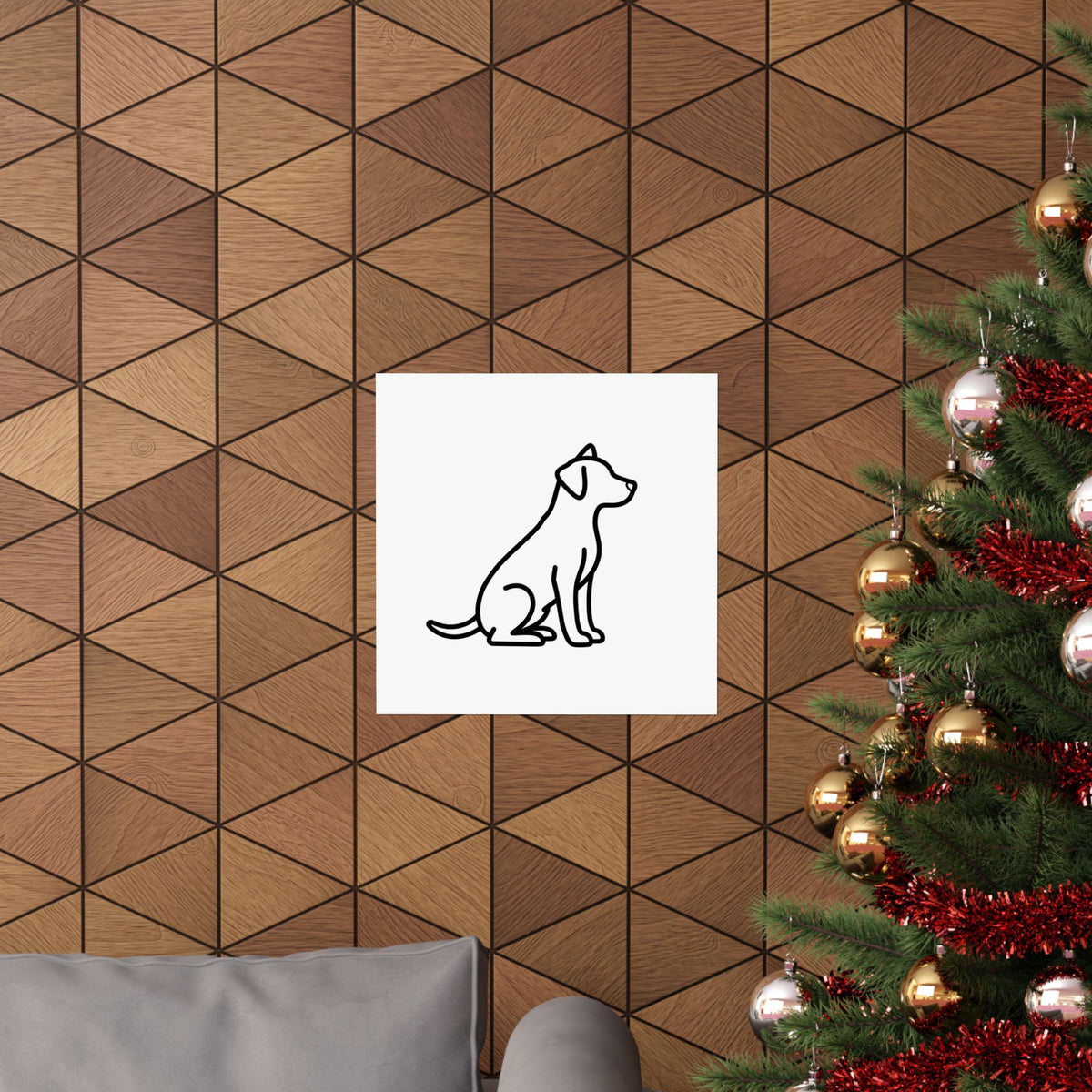 Dog Memorial Print - Minimal Line Art Poster