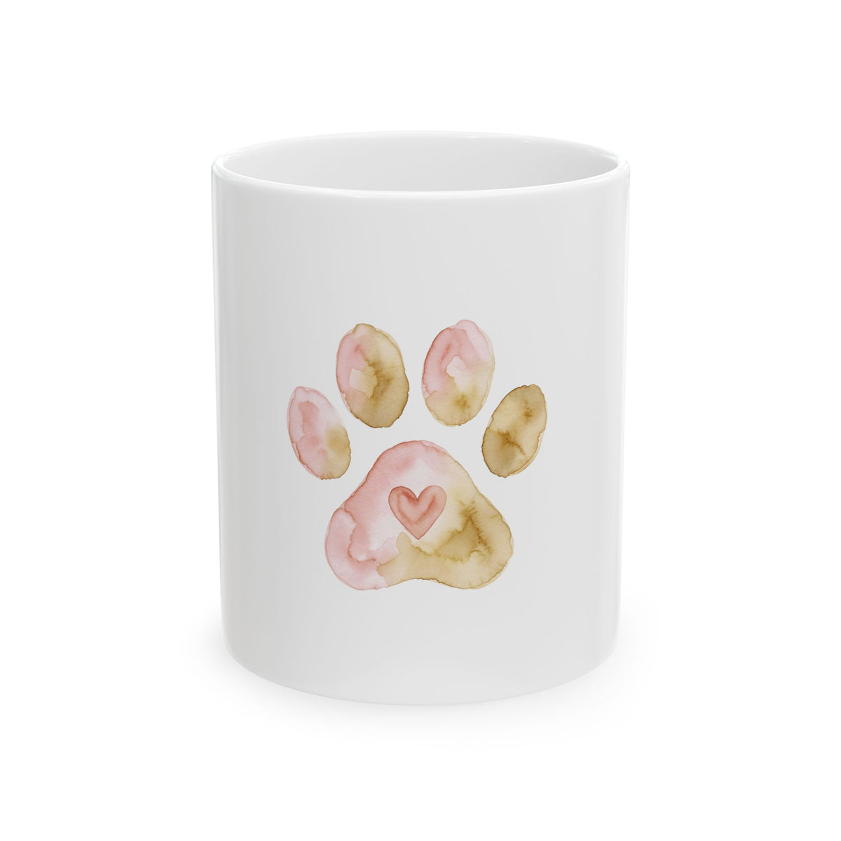 Pet Memorial Mug - Watercolor Paw Heart Ceramic Coffee Mug