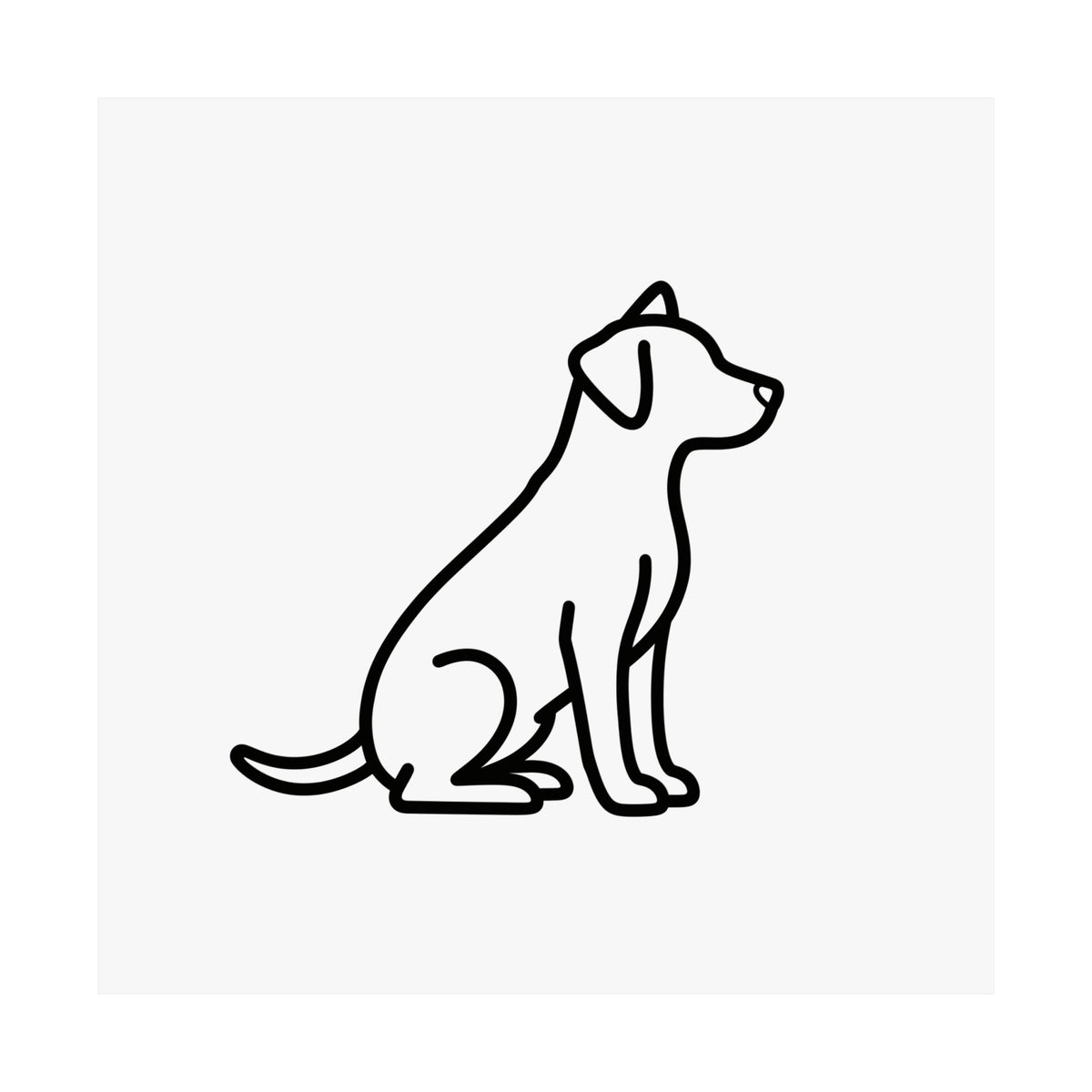 Dog Memorial Print - Minimal Line Art Poster