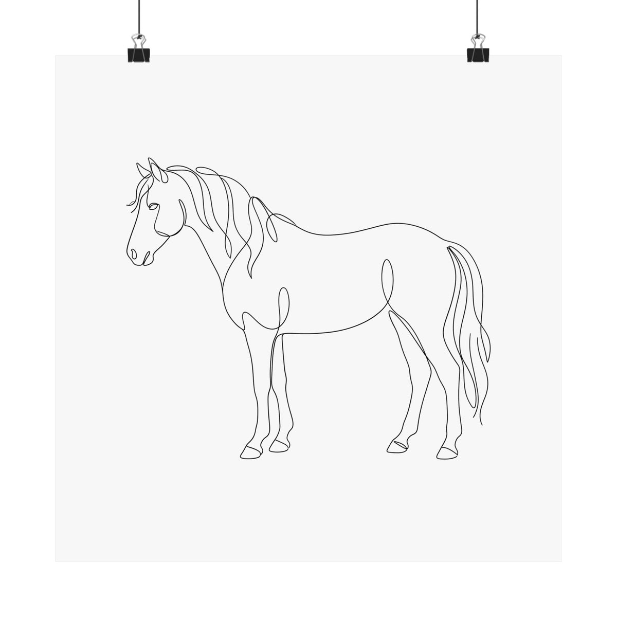 Horse Memorial Print - Minimal Line Art Poster