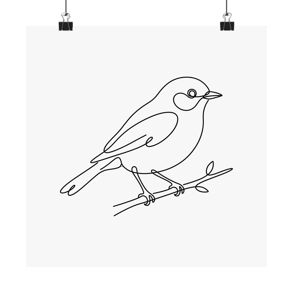 Bird Memorial Print - Minimal Line Art Poster