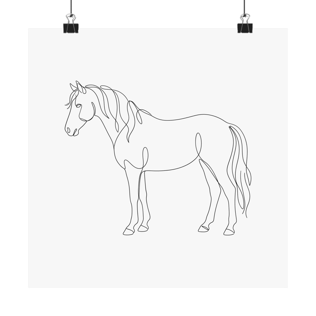 Horse Memorial Print - Minimal Line Art Poster