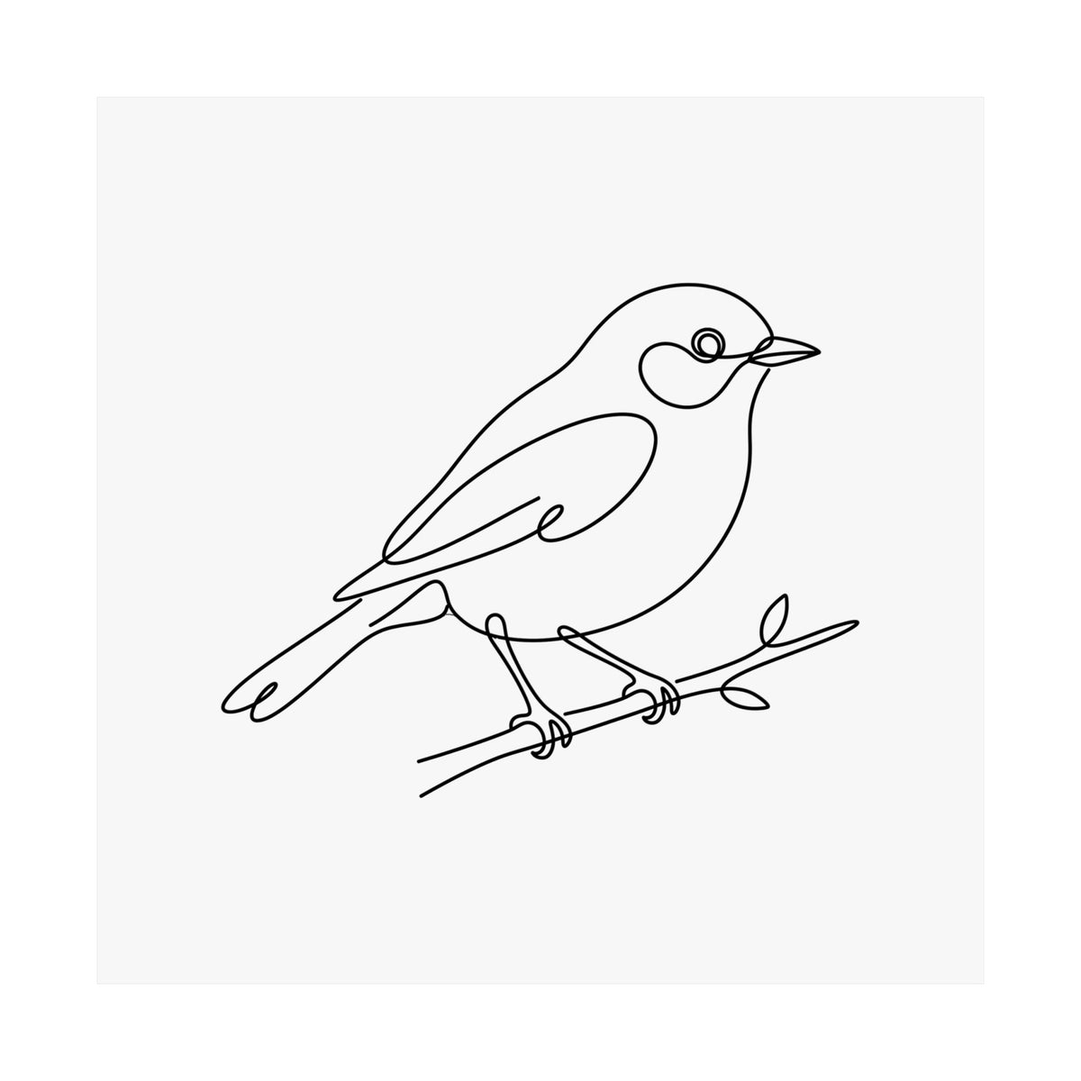 Bird Memorial Print - Minimal Line Art Poster