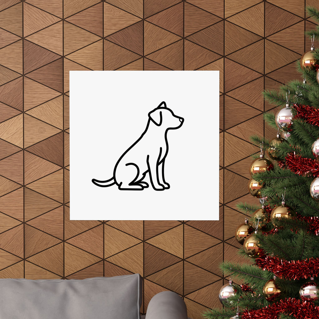 Dog Memorial Print - Minimal Line Art Poster