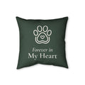 Forever in My Heart Pillow - Paw Heart Pet Memorial Faux Linen Throw Pillow
