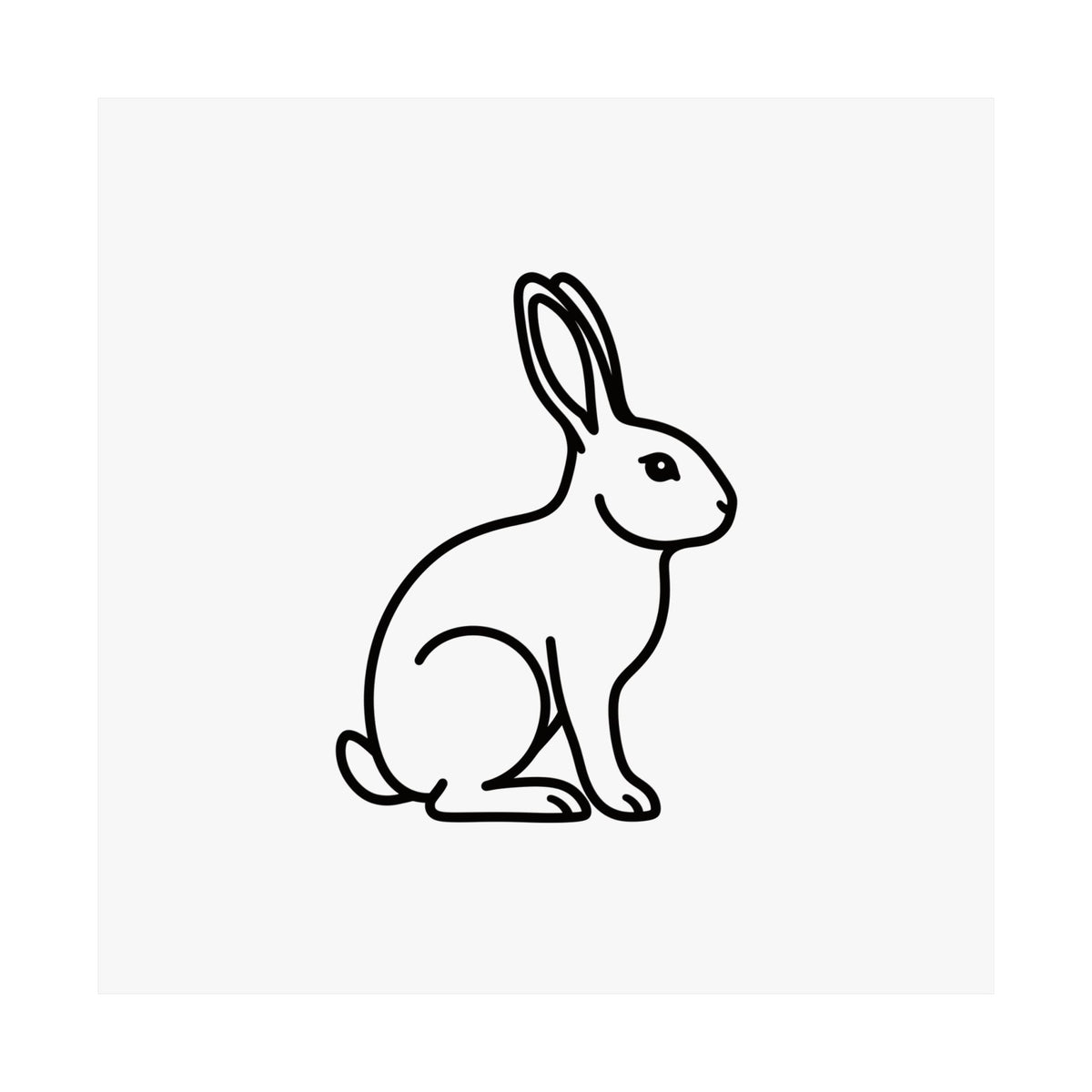 Rabbit Memorial Print - Minimal Line Art Poster