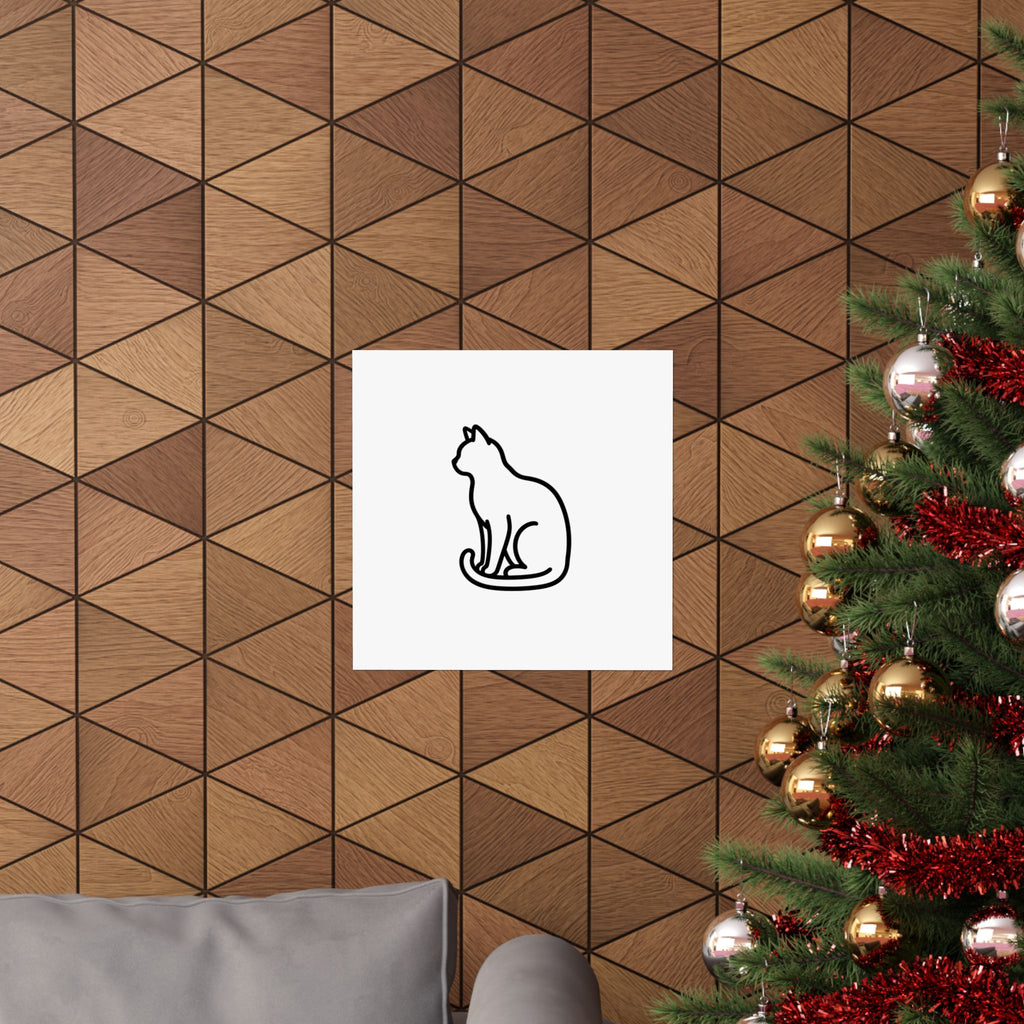Cat Memorial Print - Minimal Line Art Poster