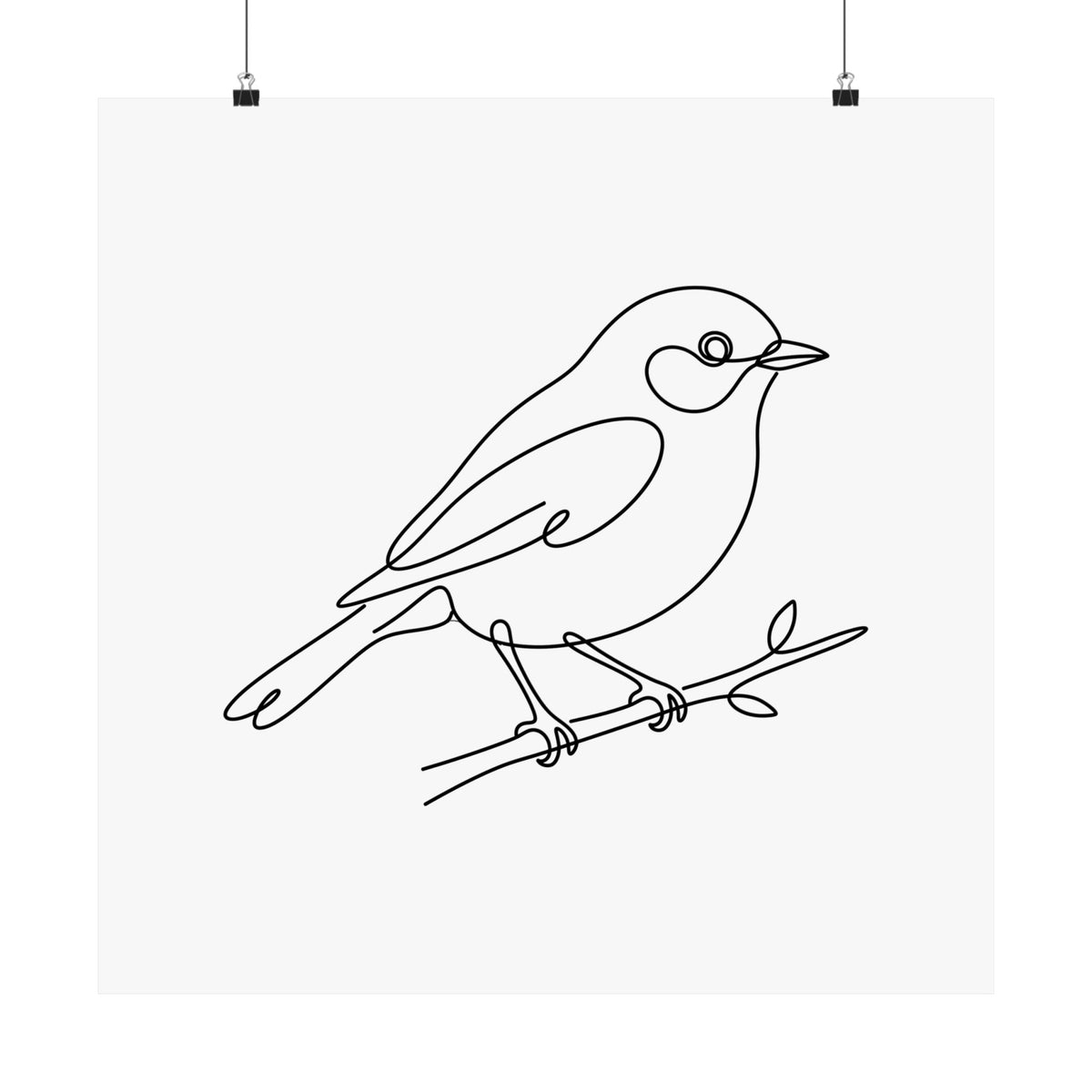 Bird Memorial Print - Minimal Line Art Poster