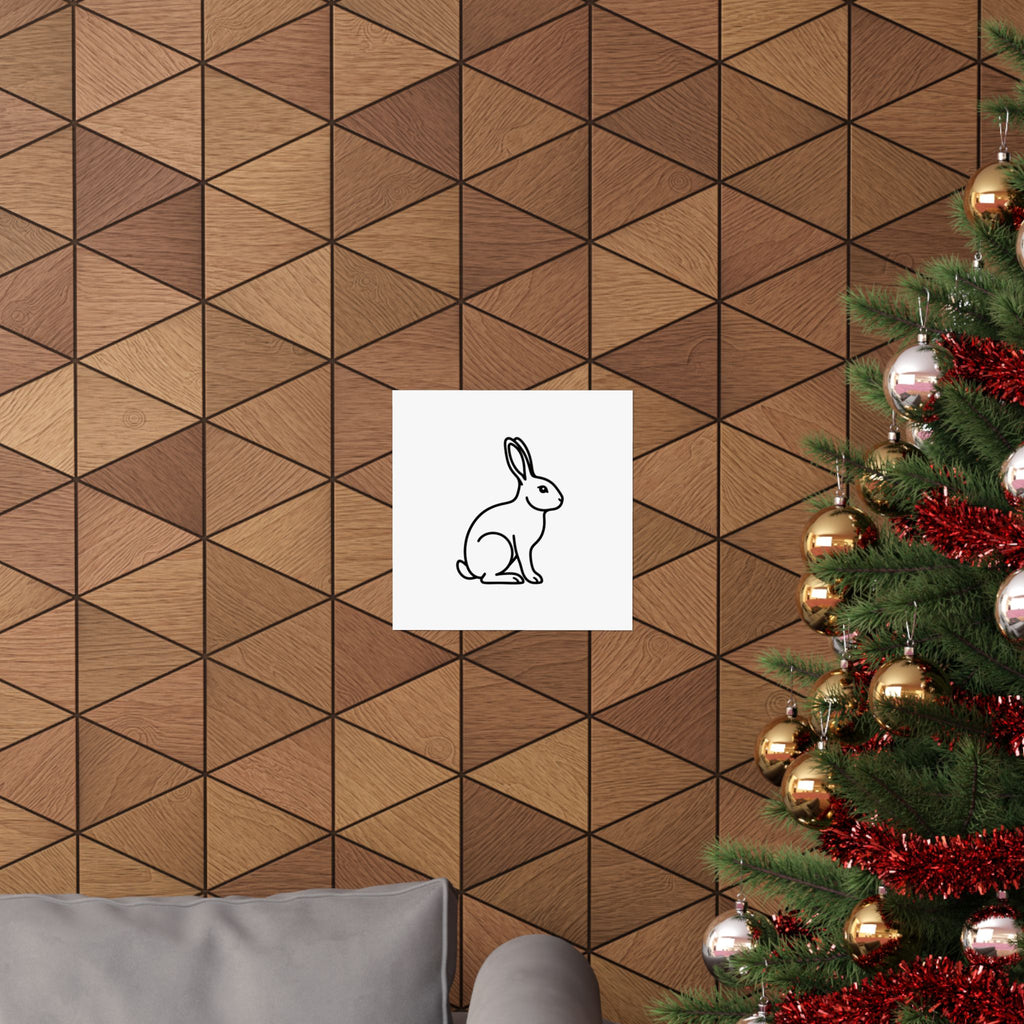 Rabbit Memorial Print - Minimal Line Art Poster