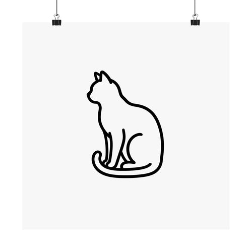 Cat Memorial Print - Minimal Line Art Poster