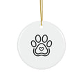 Paw Heart Pet Memorial Ornament - Minimalist Line Art Keepsake