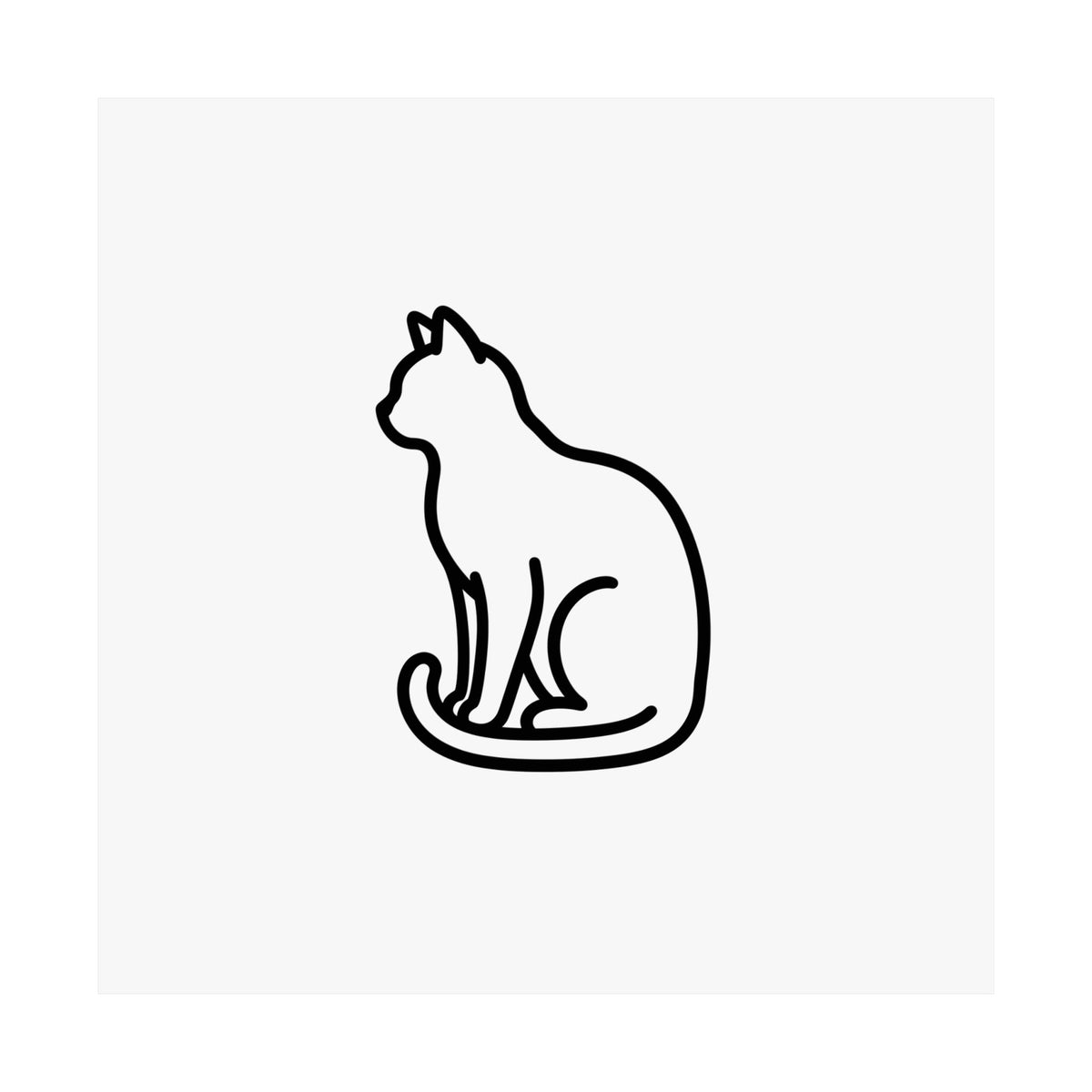 Cat Memorial Print - Minimal Line Art Poster